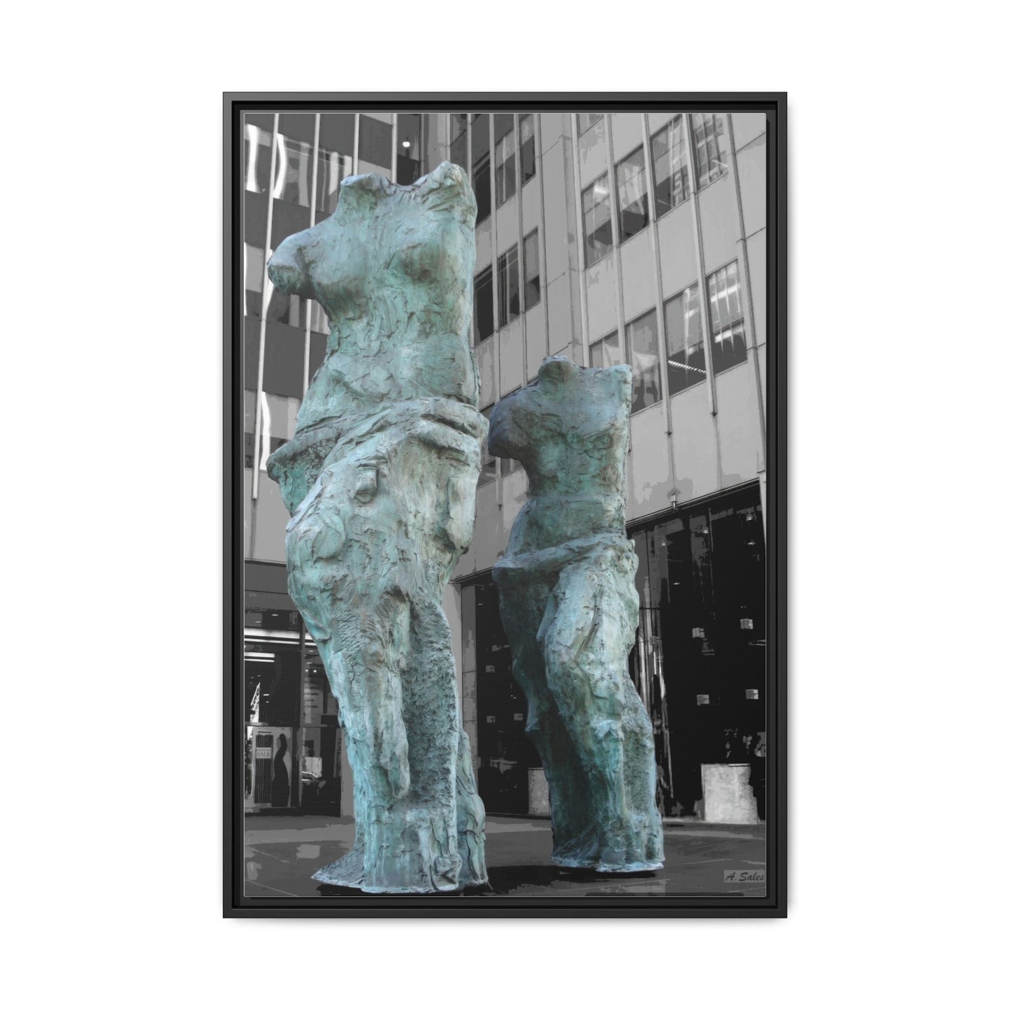 Venus New York, Matte Canvas, Black Frame