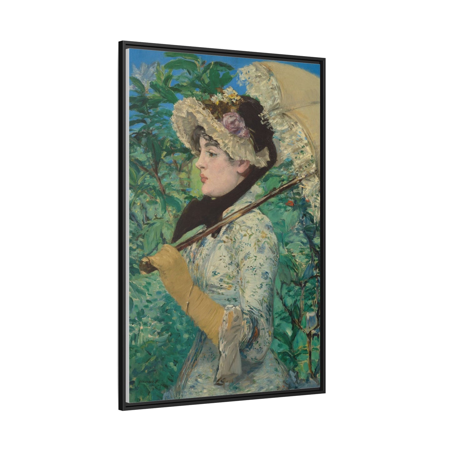Jeanne (Spring) - Manet, Matte Canvas, Black Frame