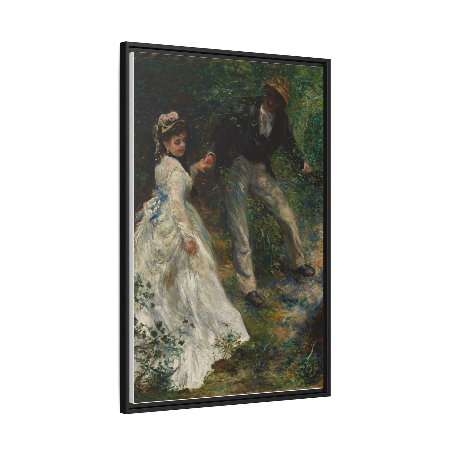 The Promenade - Renoir, Matte Canvas, Black Frame
