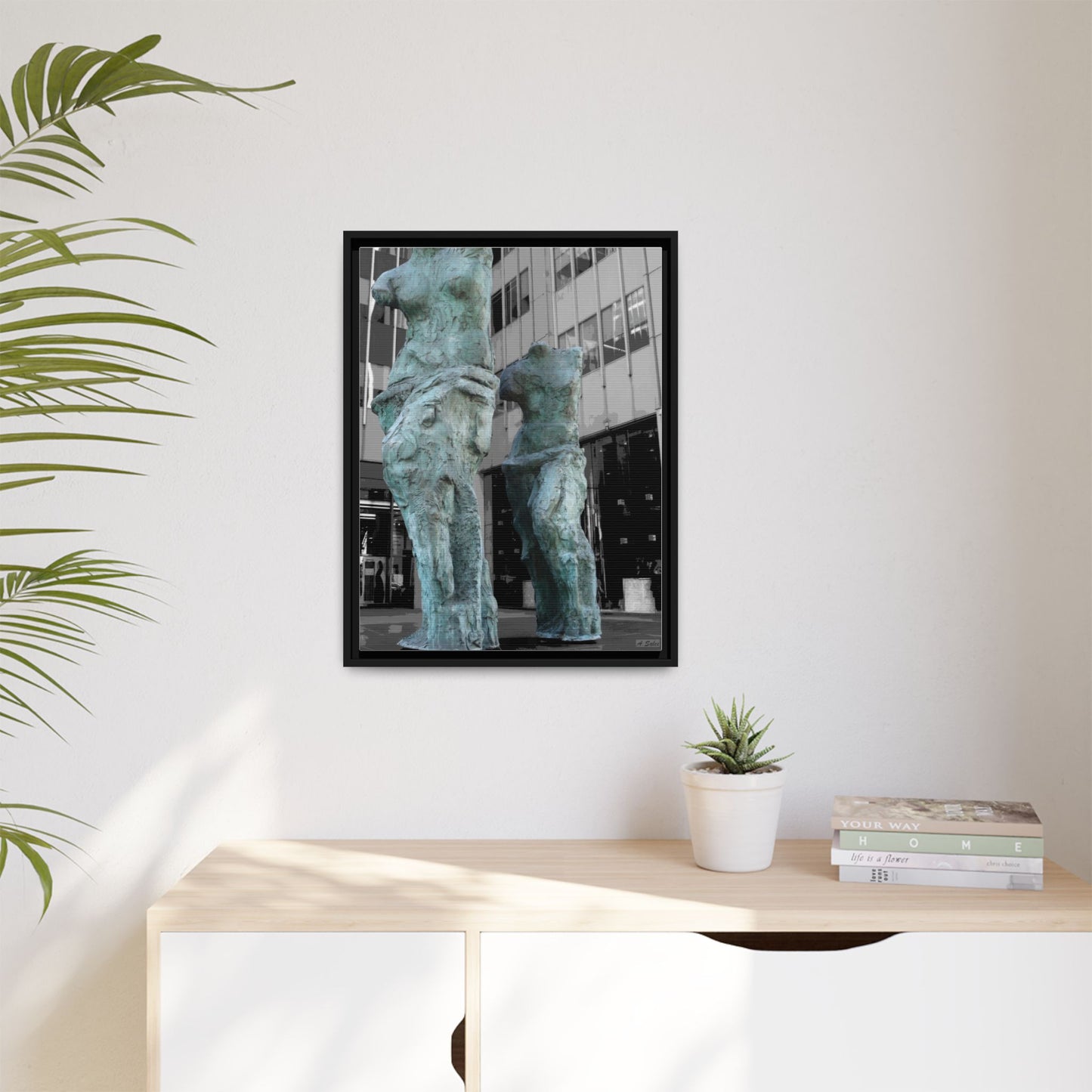 Venus New York, Matte Canvas, Black Frame