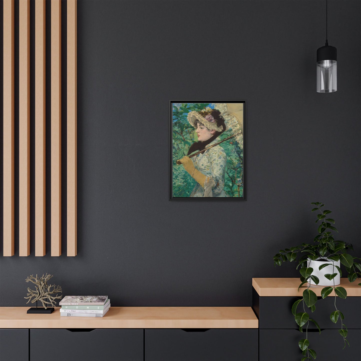 Jeanne (Spring) - Manet, Matte Canvas, Black Frame