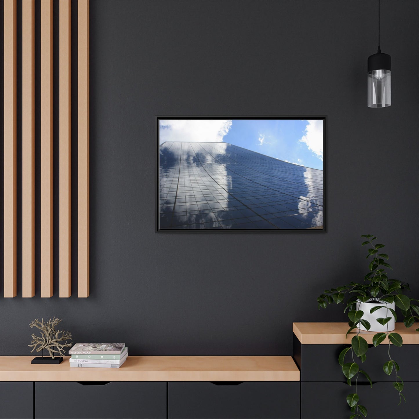 Skyscraper New York, Matte Canvas, Black Frame