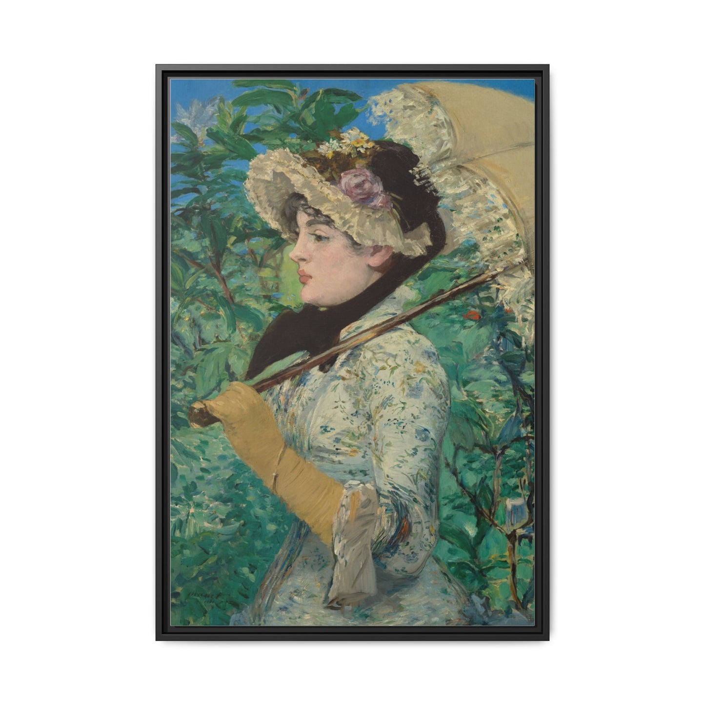 Jeanne (Spring) - Manet, Matte Canvas, Black Frame
