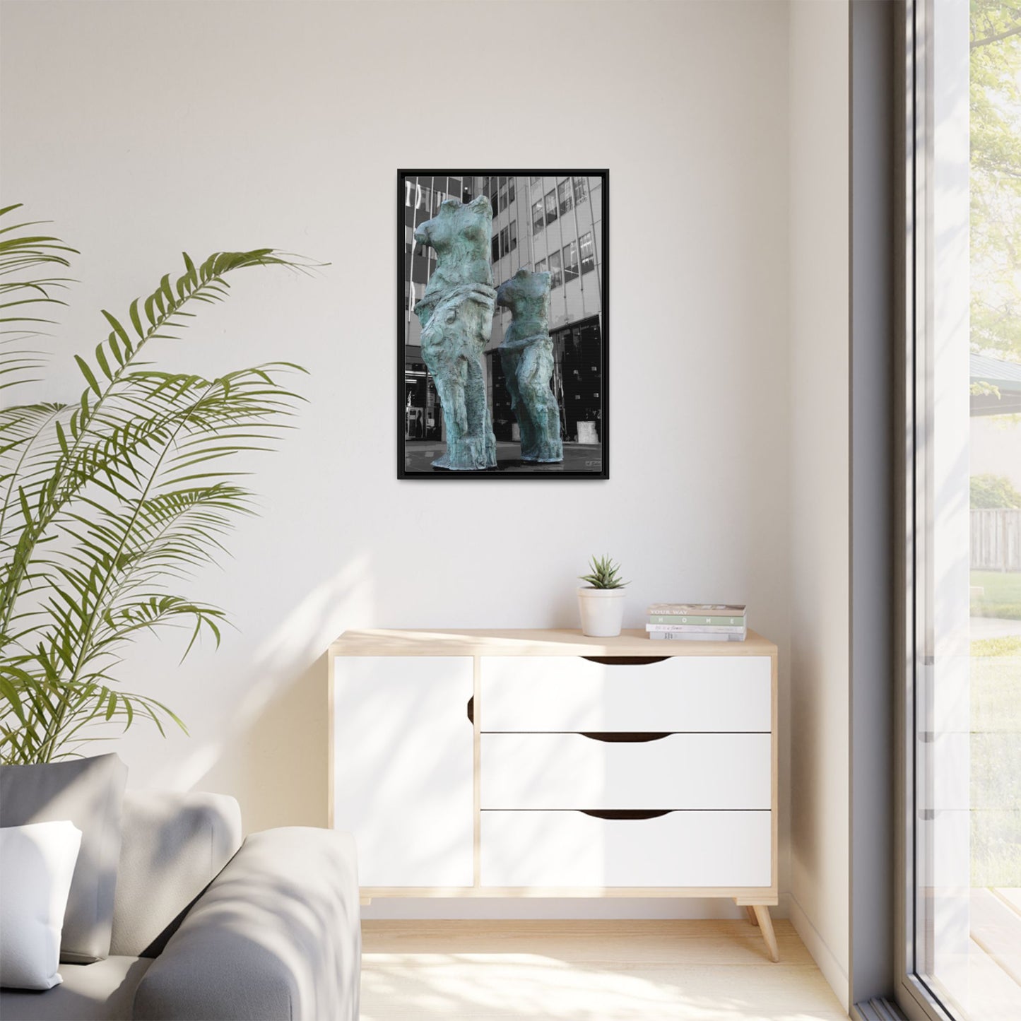 Venus New York, Matte Canvas, Black Frame