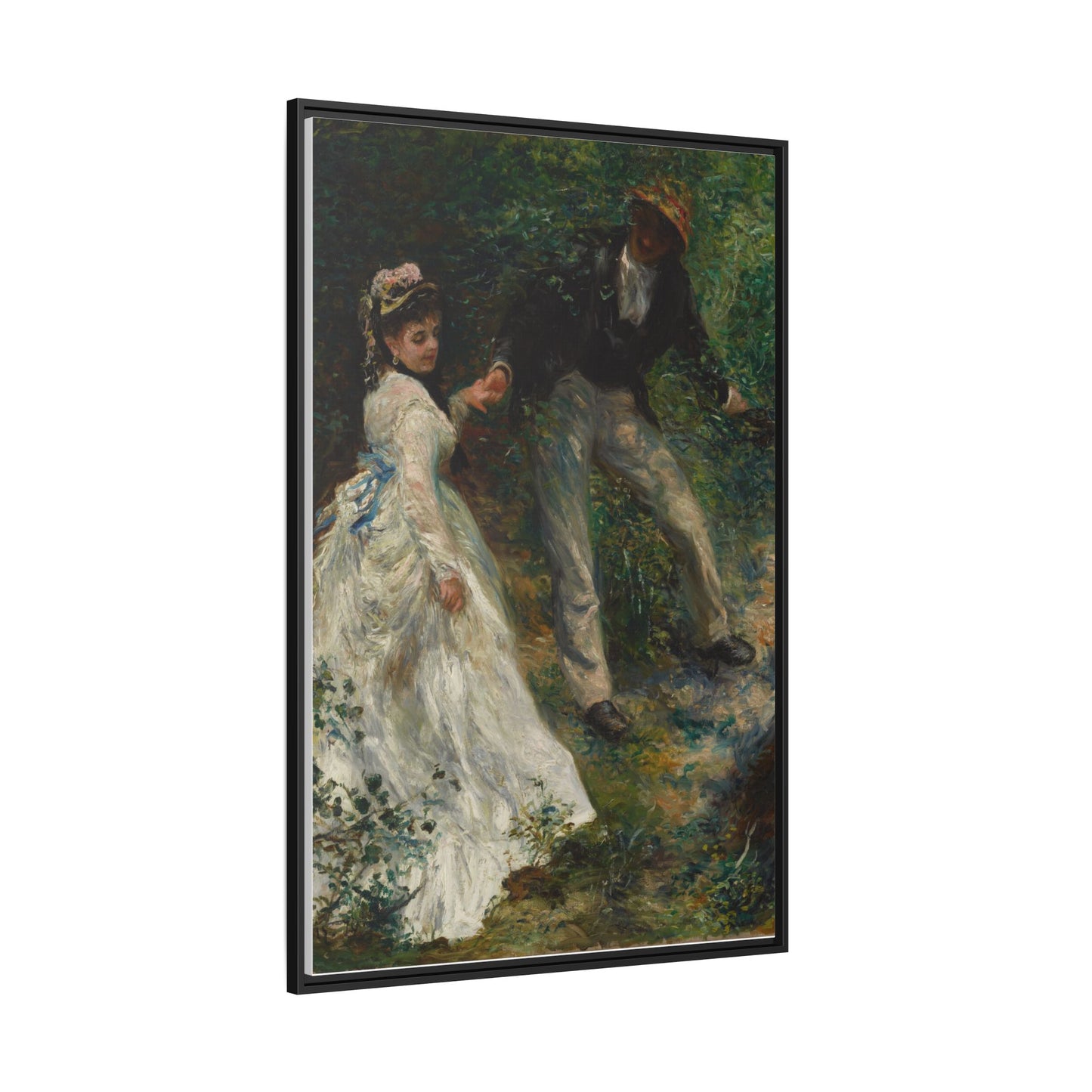 The Promenade - Renoir, Matte Canvas, Black Frame