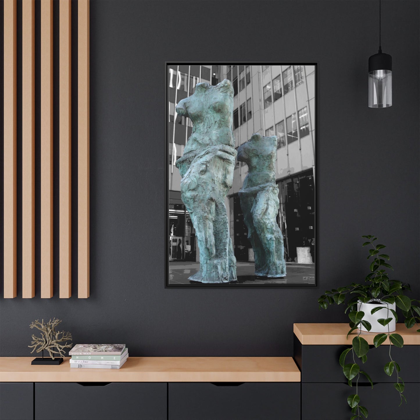 Venus New York, Matte Canvas, Black Frame