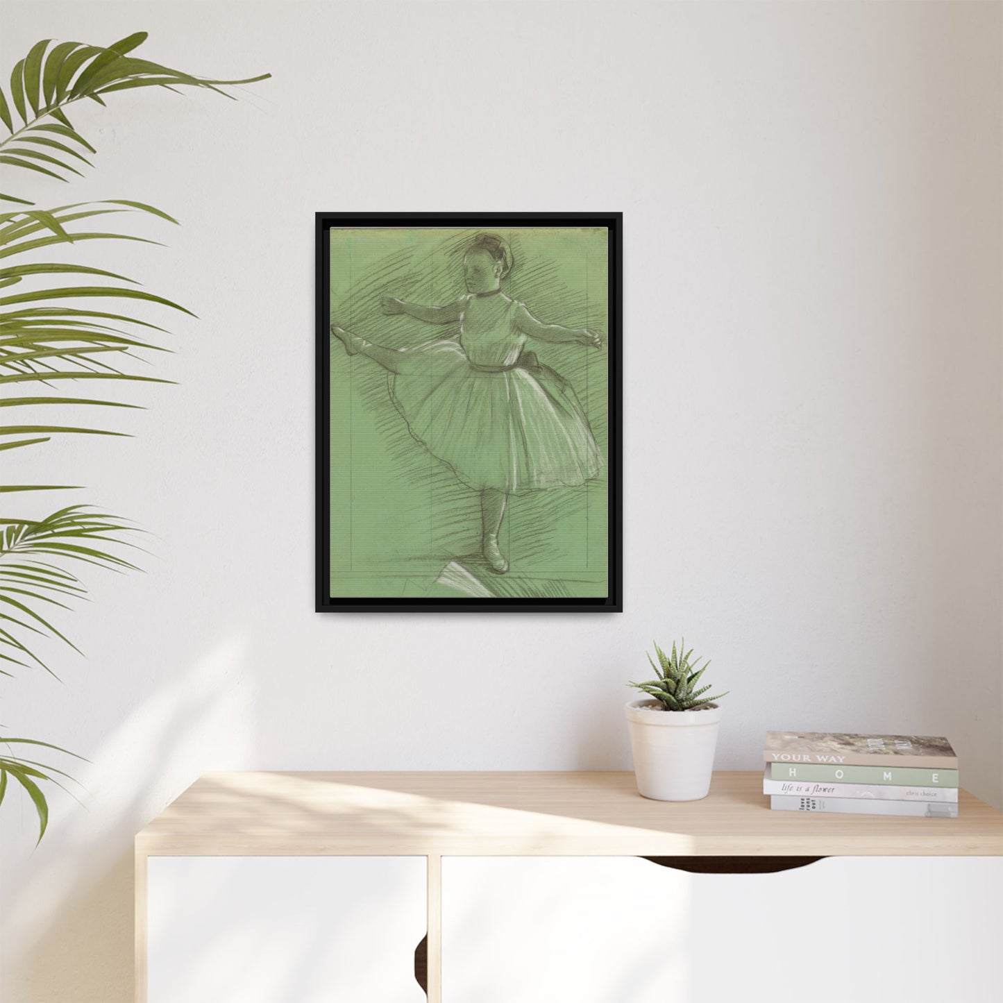 Two Studies of Dancers - Degas, Matte Canvas, Black Frame
