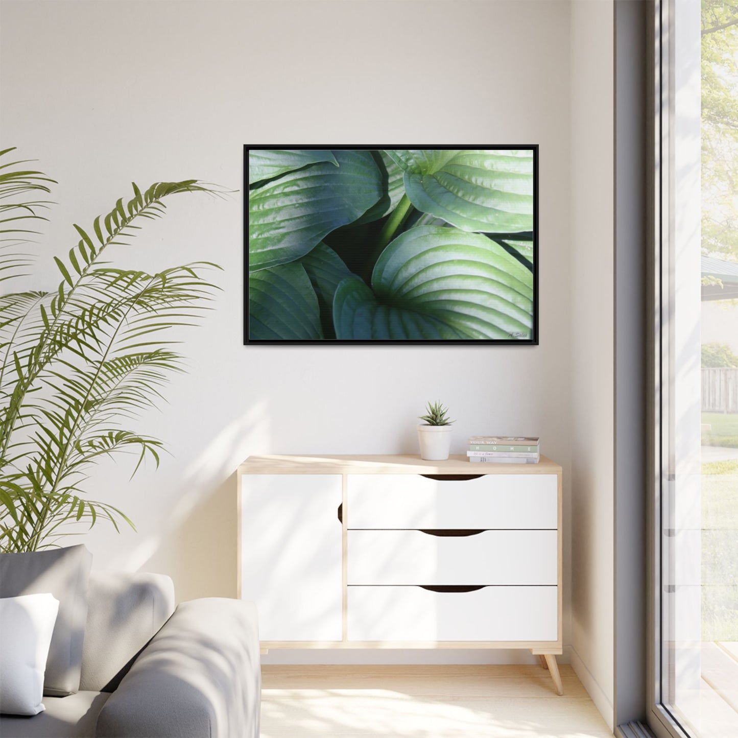 Leaves, Matte Canvas, Black Frame