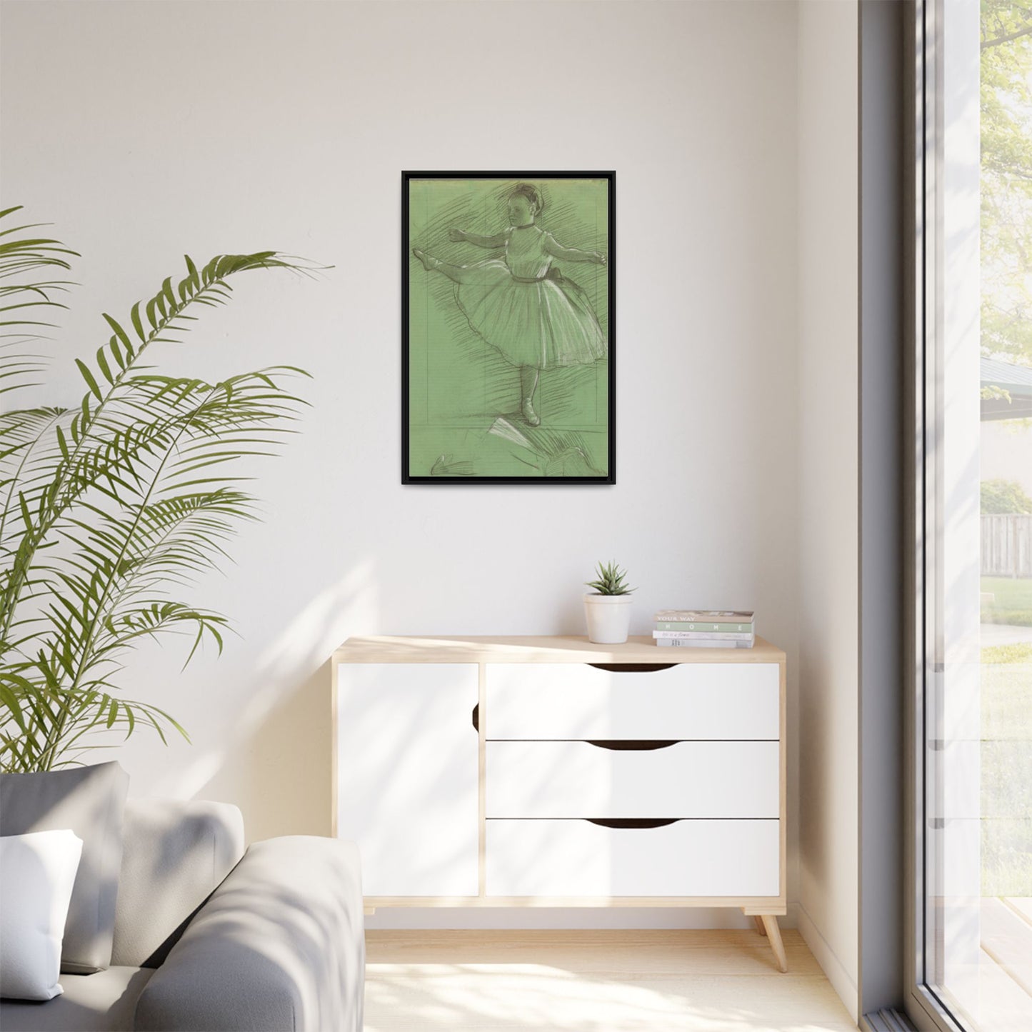 Two Studies of Dancers - Degas, Matte Canvas, Black Frame