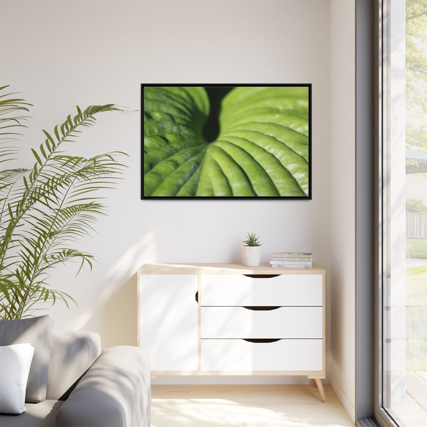 Leaf, Matte Canvas, Black Frame