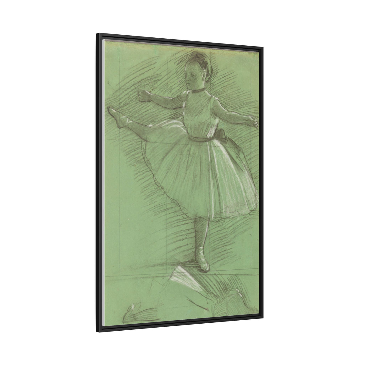 Two Studies of Dancers - Degas, Matte Canvas, Black Frame