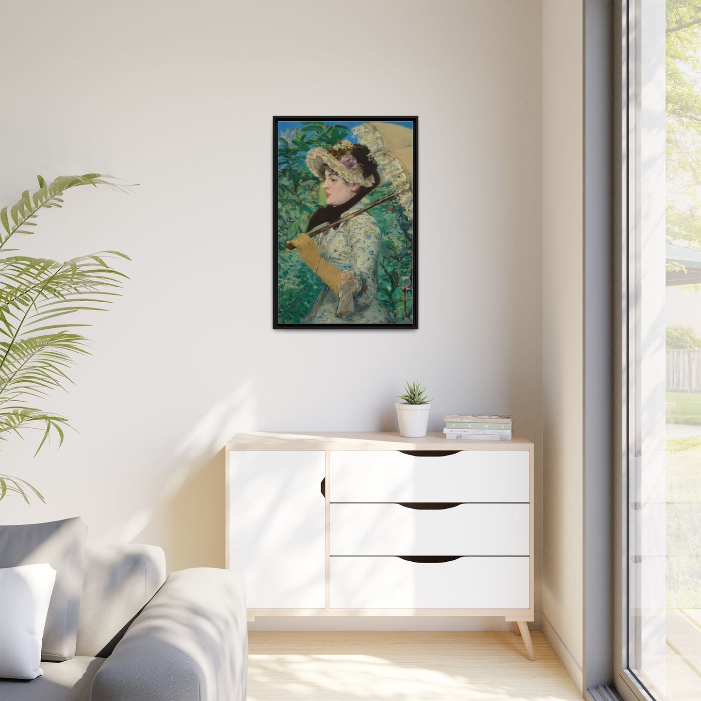 Jeanne (Spring) - Manet, Matte Canvas, Black Frame