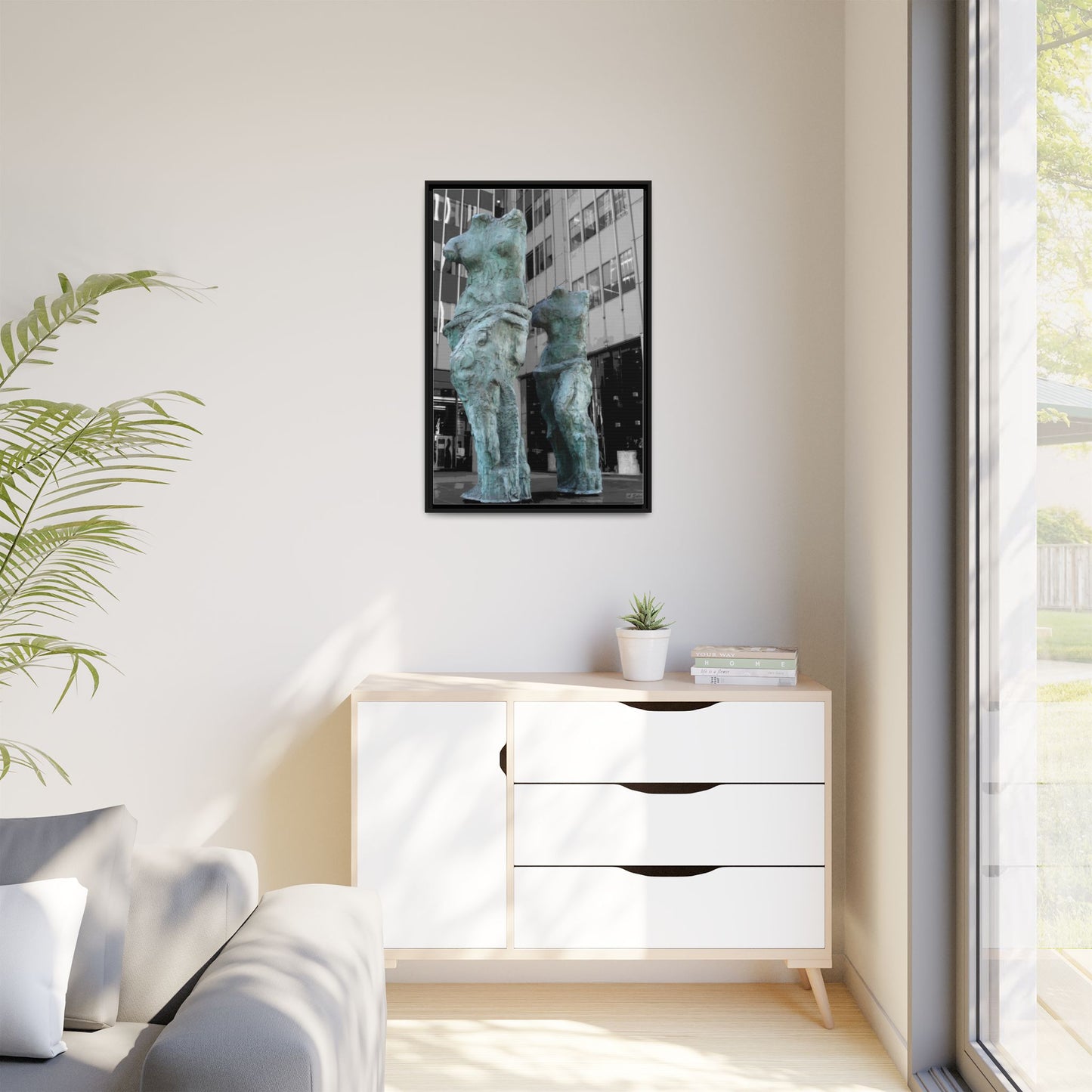 Venus New York, Matte Canvas, Black Frame