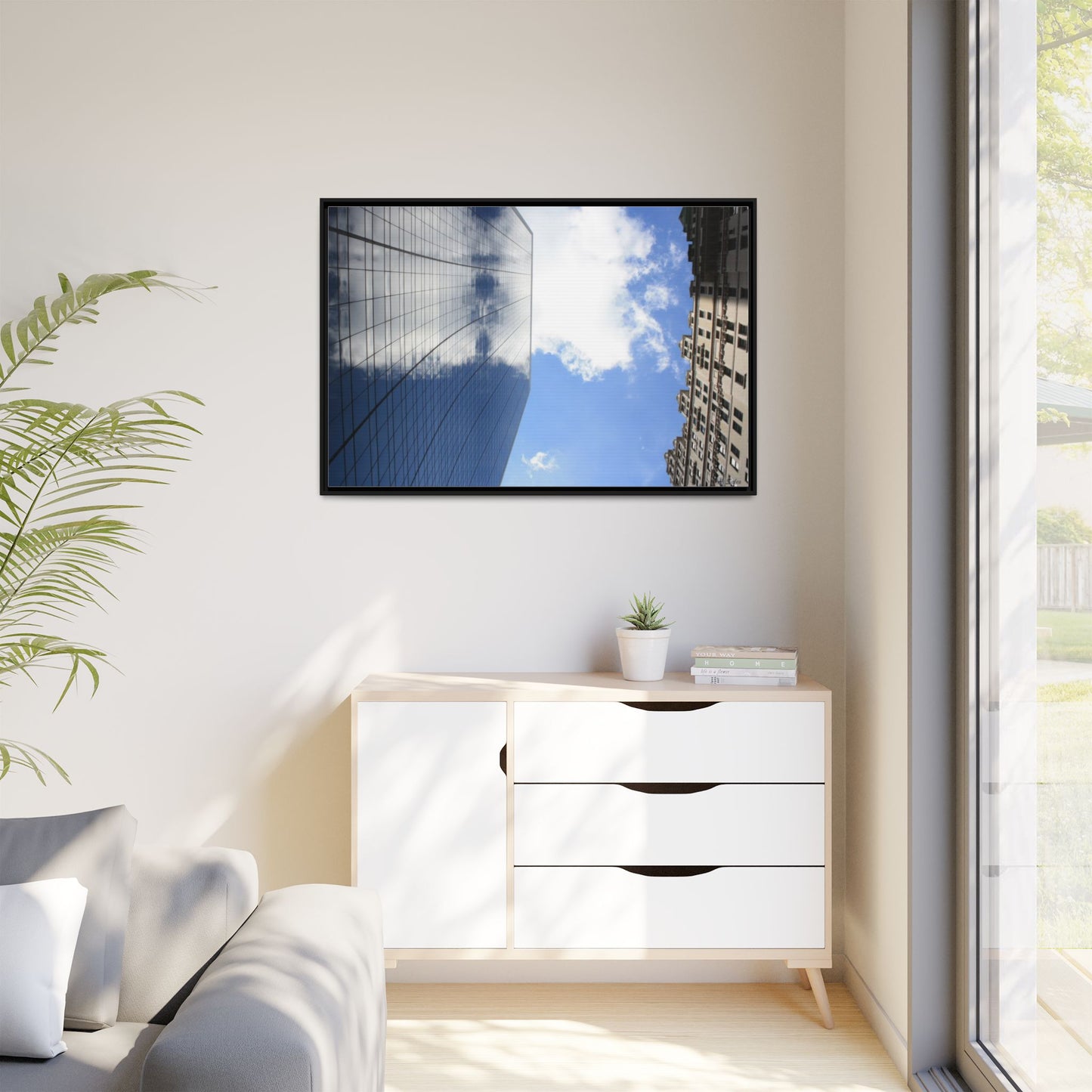 Glass and Stone New York, Matte Canvas, Black Frame