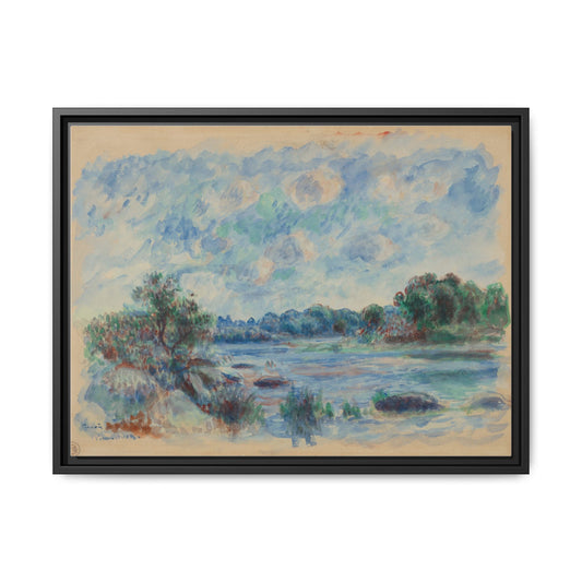 Landscape at Pont Aven - Renoir, Matte Canvas, Black Frame