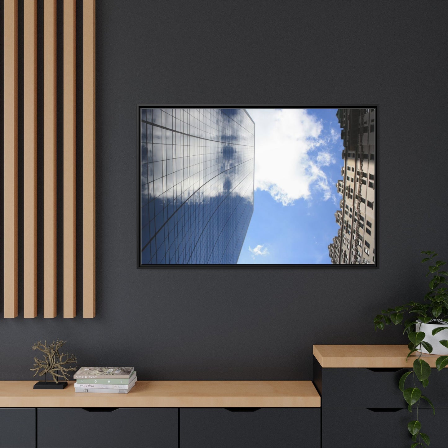 Glass and Stone New York, Matte Canvas, Black Frame