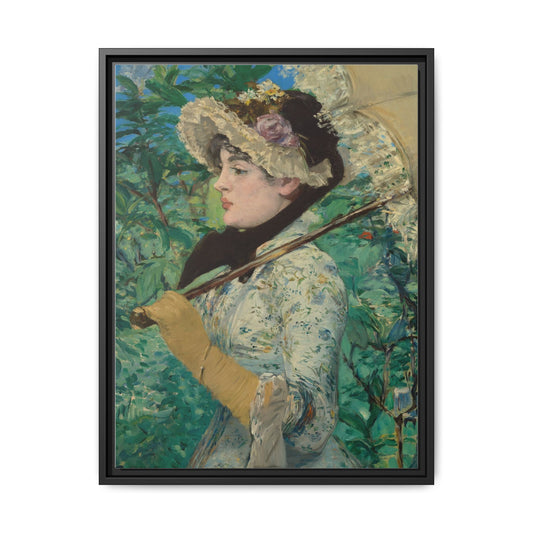 Jeanne (Spring) - Manet, Matte Canvas, Black Frame