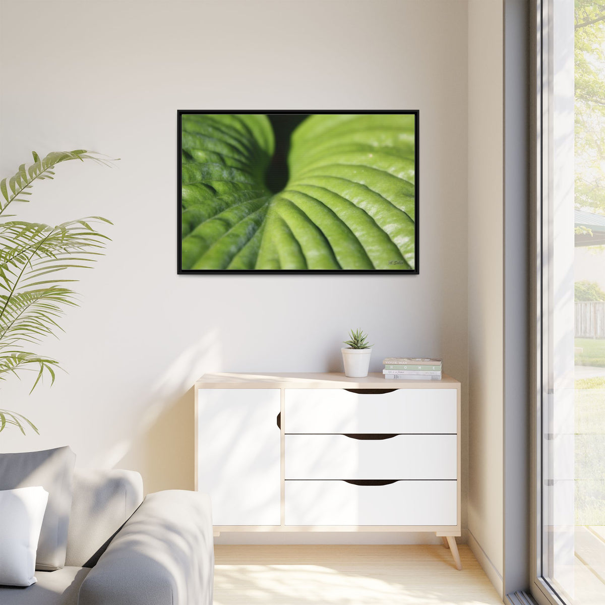 Leaf, Matte Canvas, Black Frame