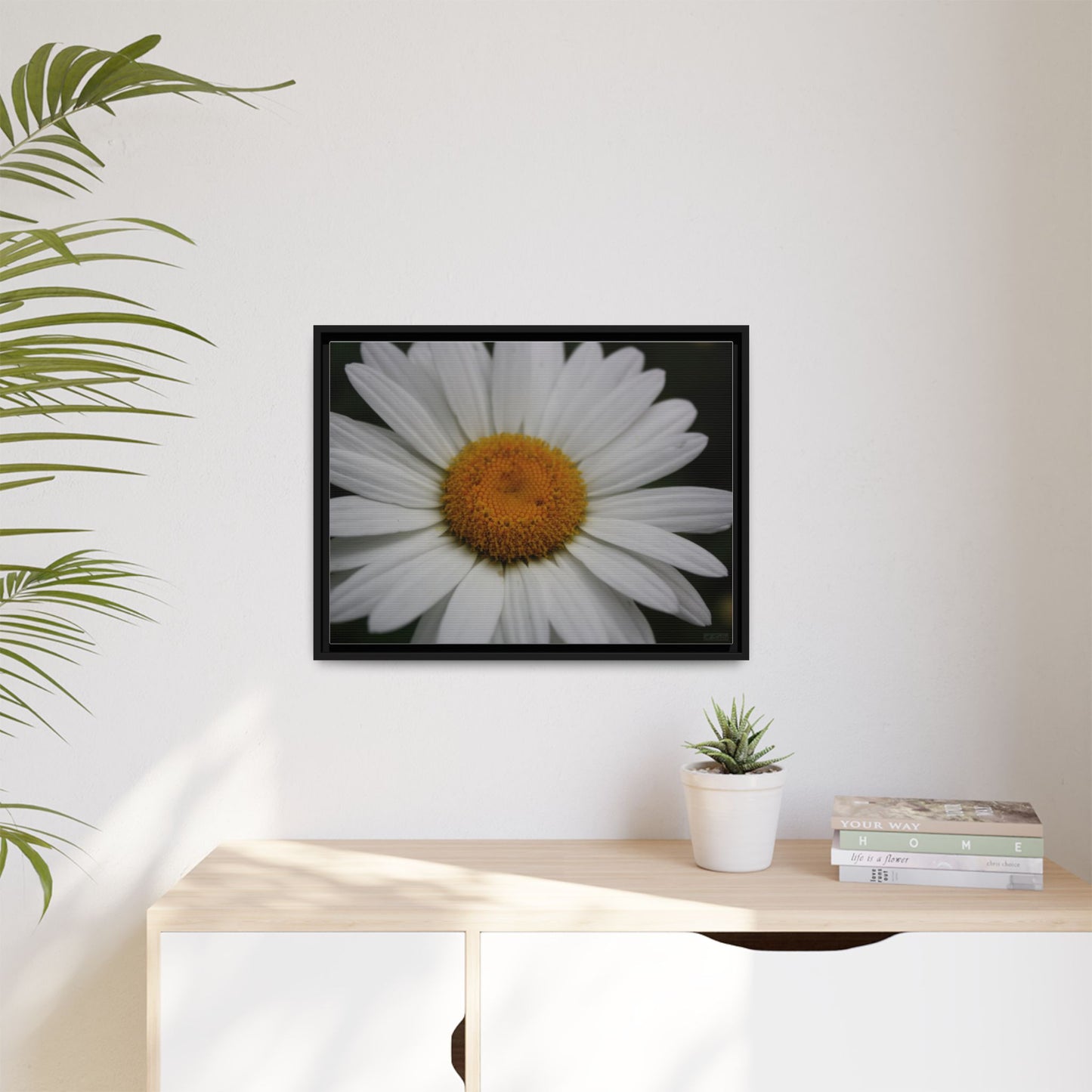 Daisy, Matte Canvas, Black Frame