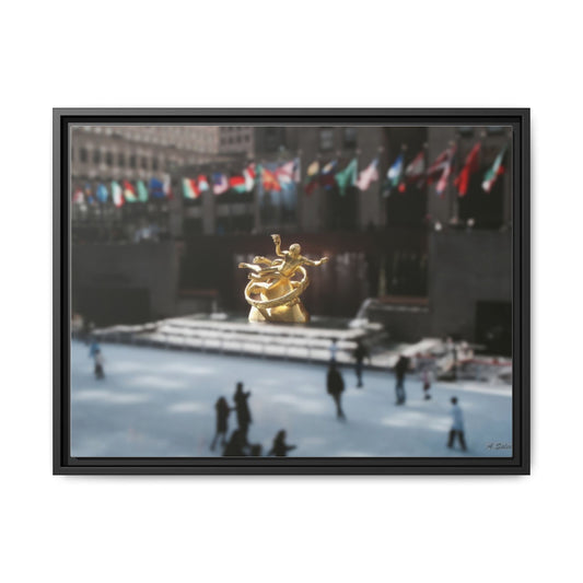 Rockefeller New York, Matte Canvas, Black Frame