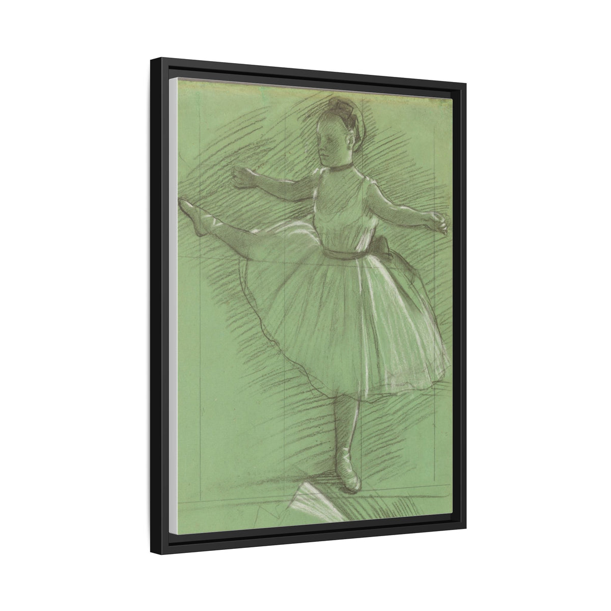 Two Studies of Dancers - Degas, Matte Canvas, Black Frame