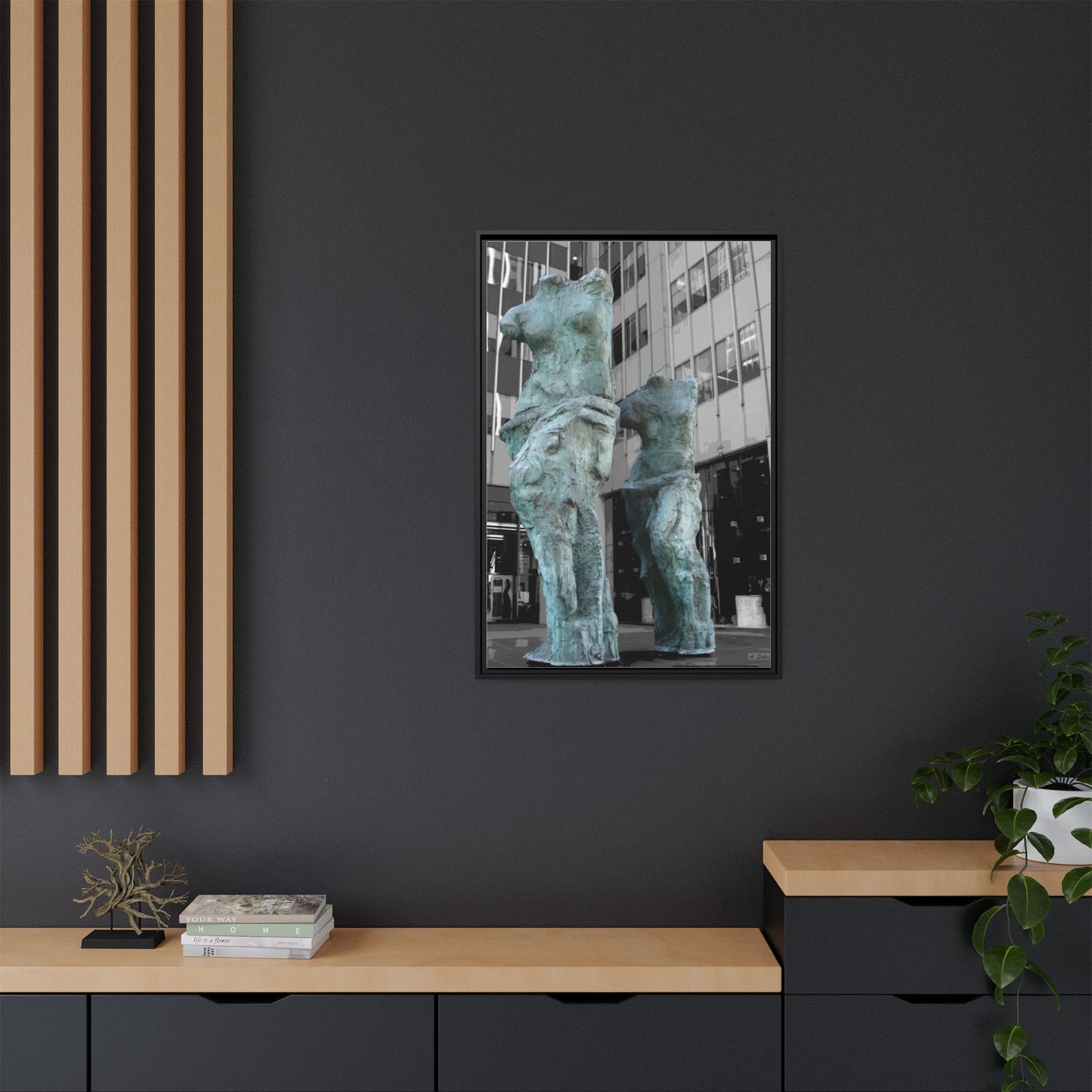 Venus New York, Matte Canvas, Black Frame