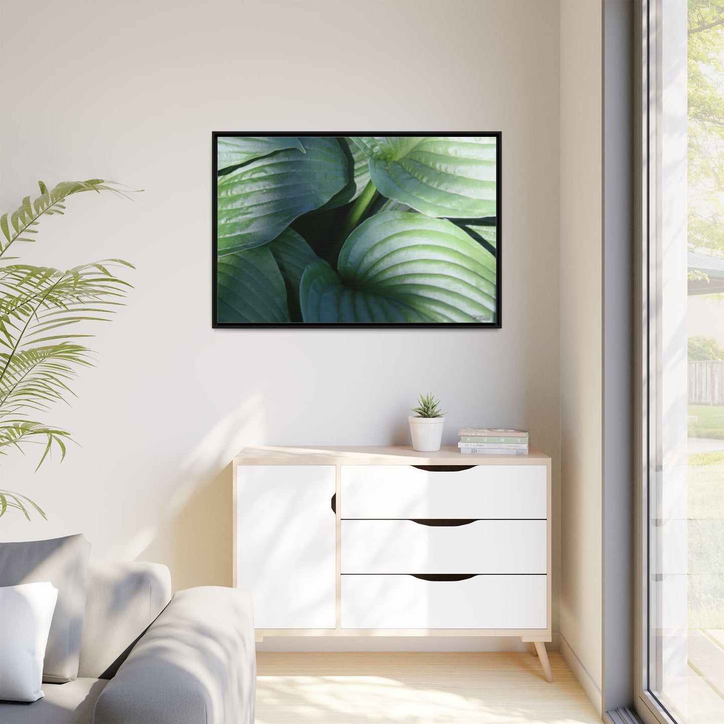 Leaves, Matte Canvas, Black Frame
