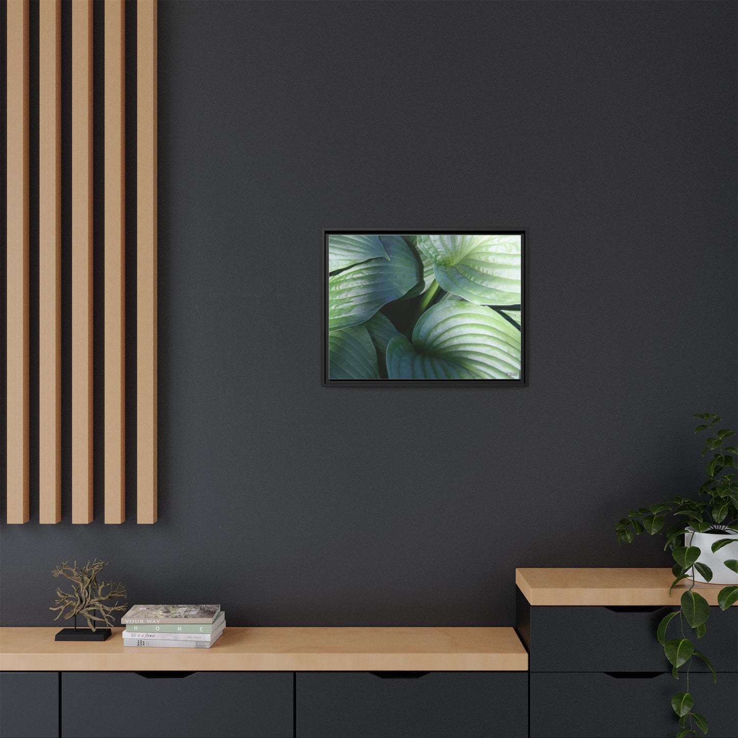 Leaves, Matte Canvas, Black Frame