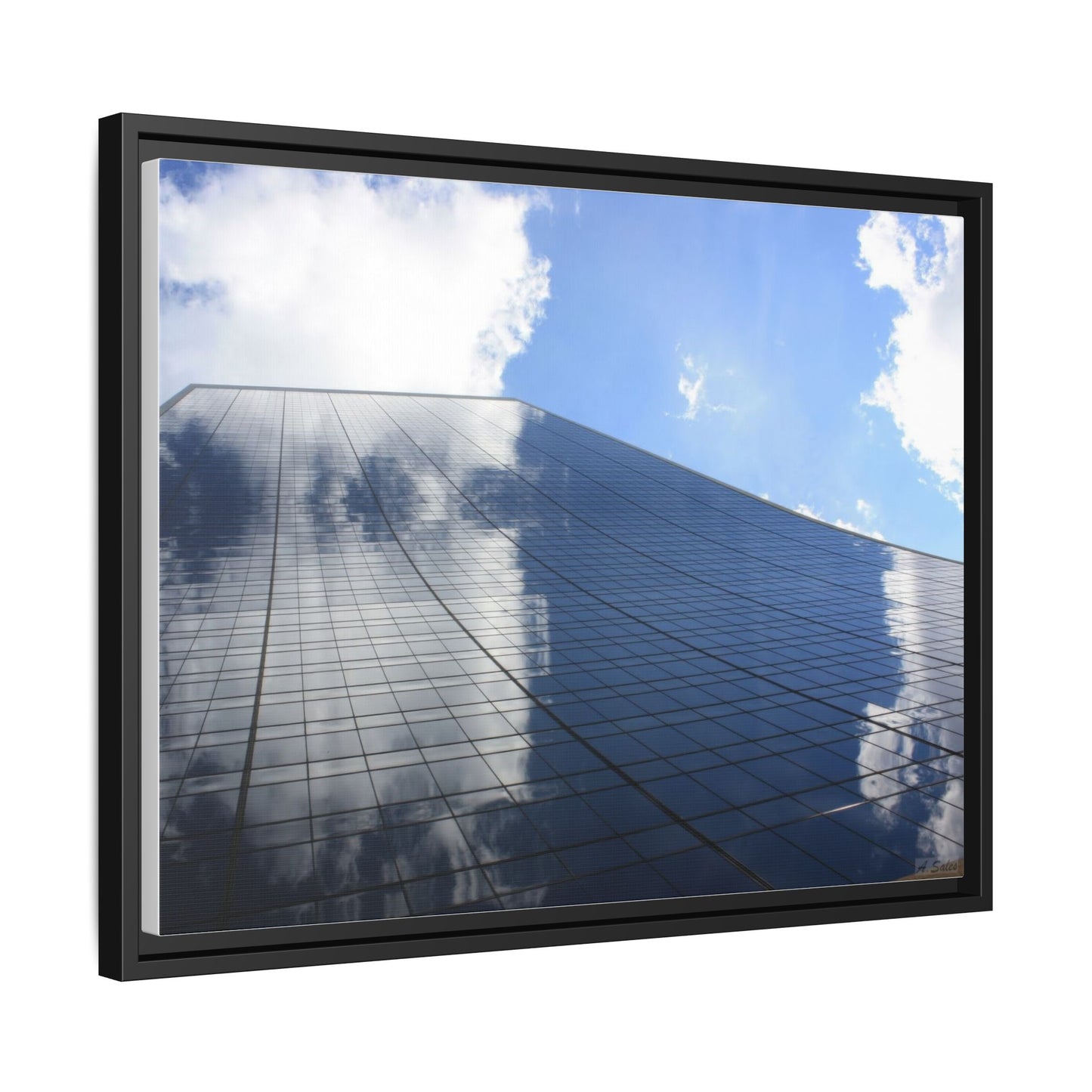Skyscraper New York, Matte Canvas, Black Frame