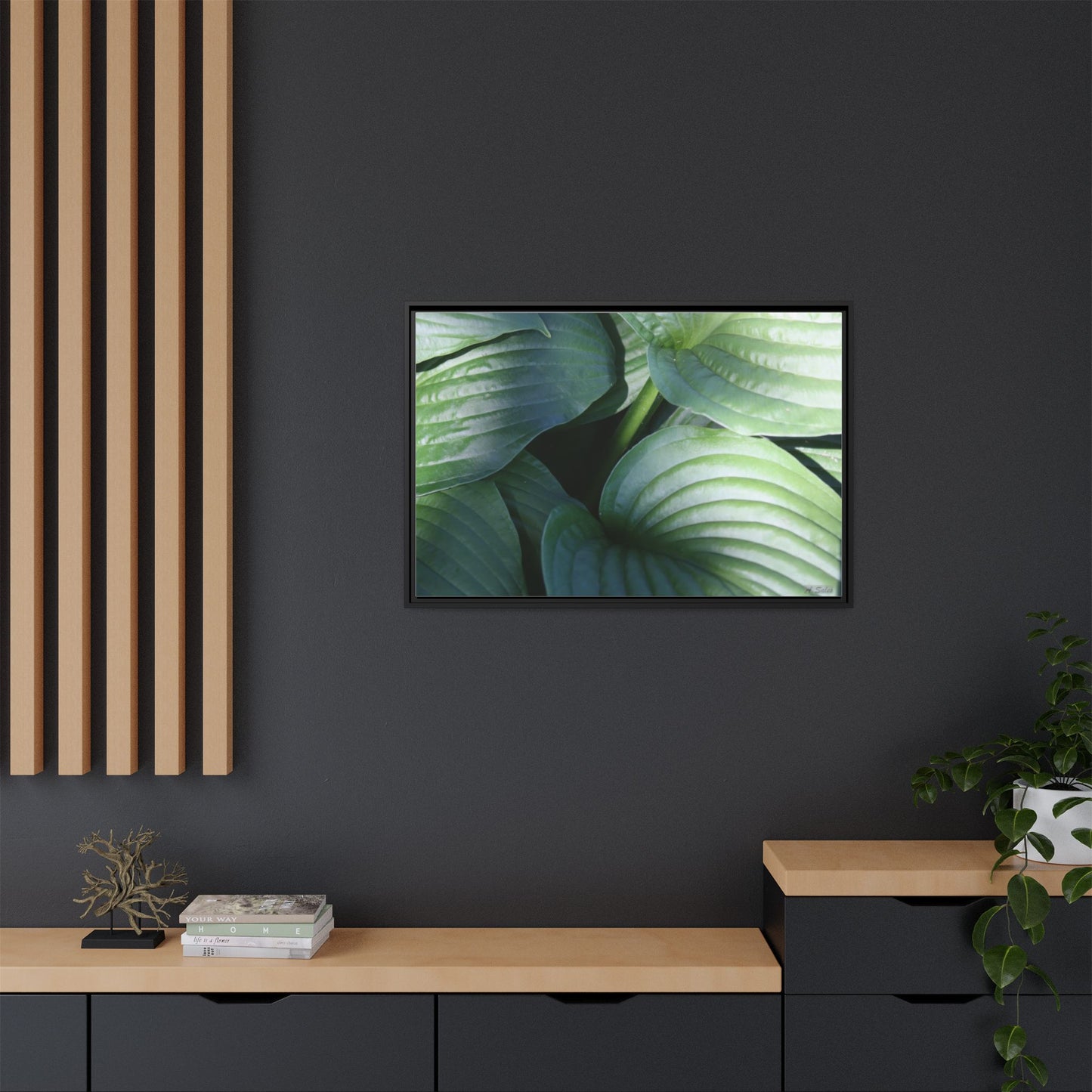 Leaves, Matte Canvas, Black Frame