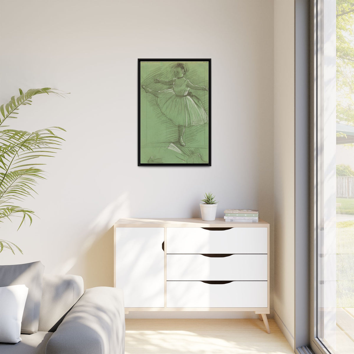 Two Studies of Dancers - Degas, Matte Canvas, Black Frame