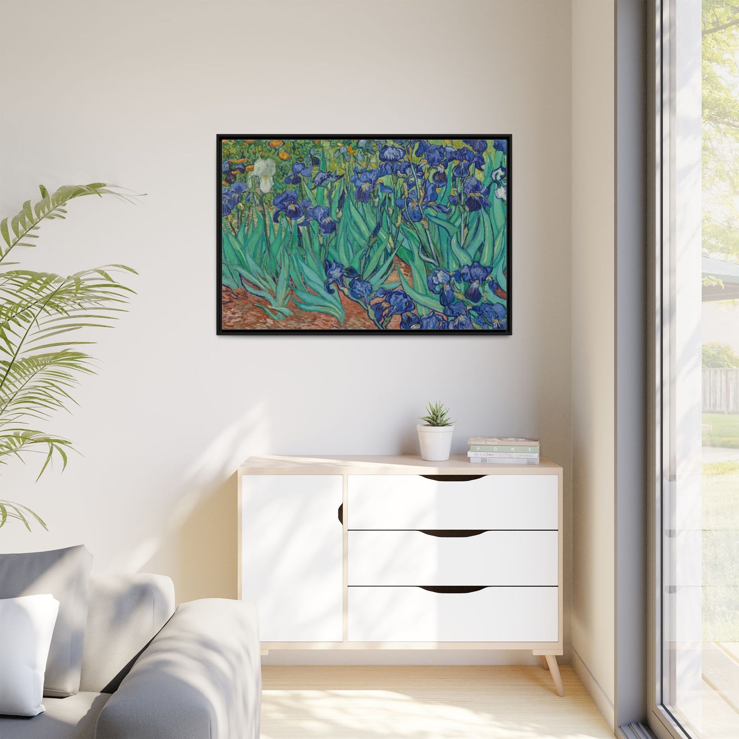 Irises 1889 - Van Gogh, Matte Canvas, Black Frame