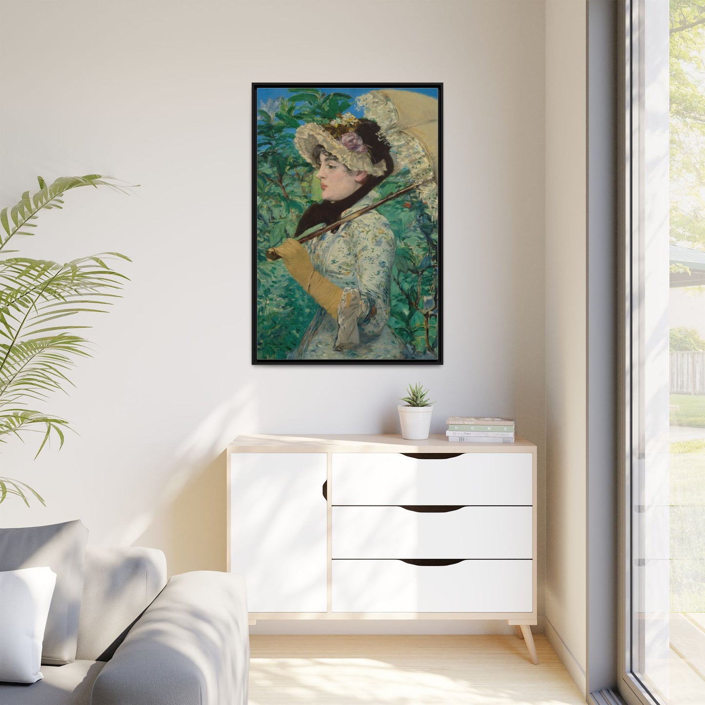 Jeanne (Spring) - Manet, Matte Canvas, Black Frame