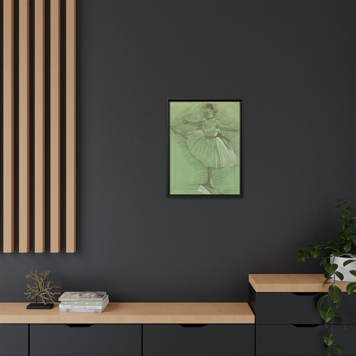 Two Studies of Dancers - Degas, Matte Canvas, Black Frame
