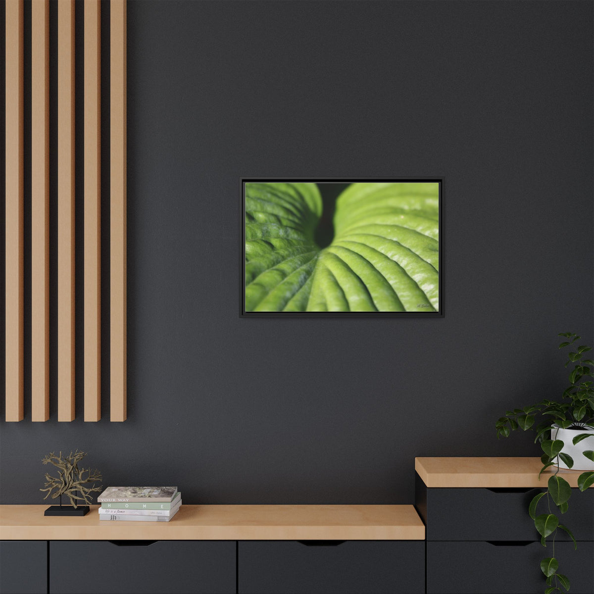 Leaf, Matte Canvas, Black Frame