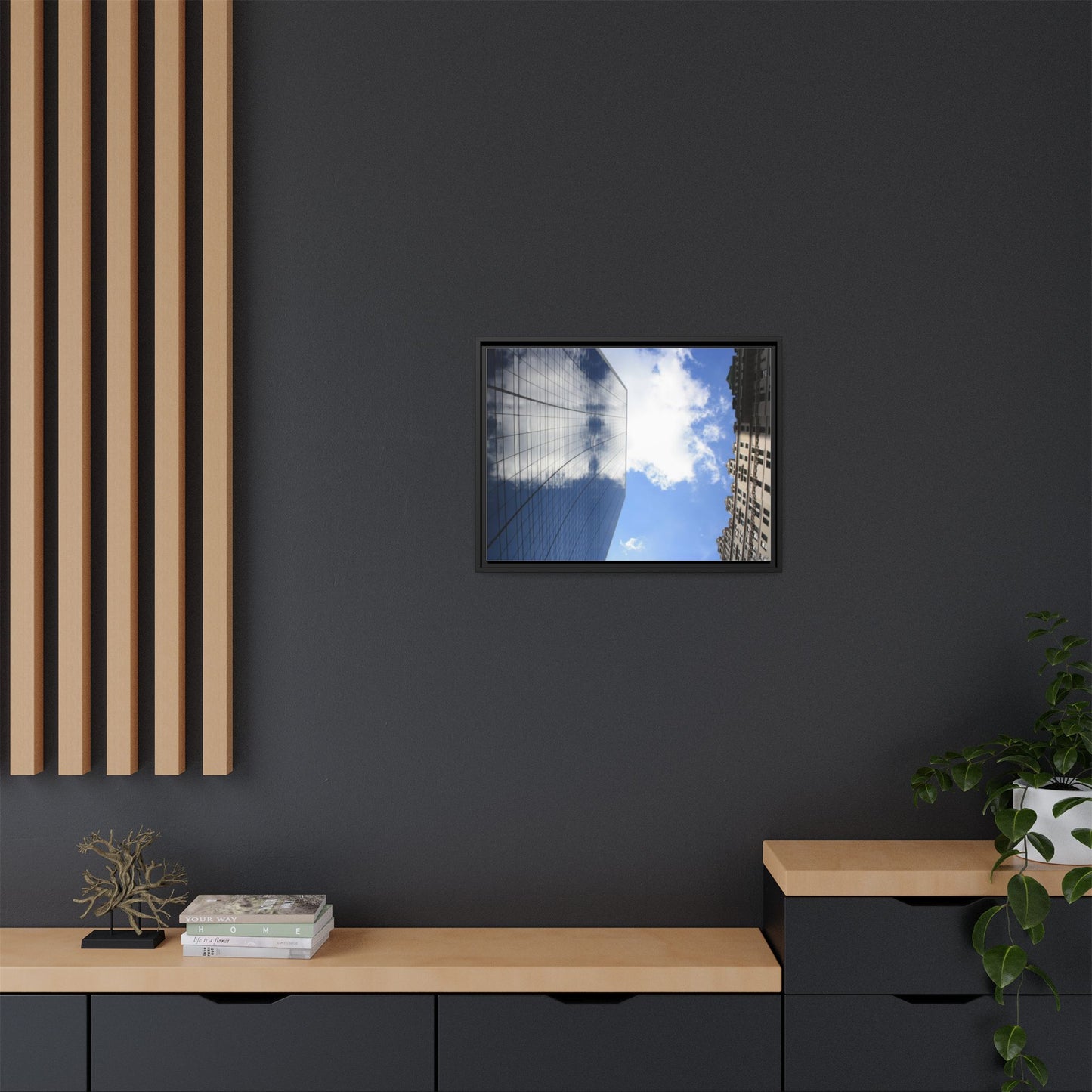 Glass and Stone New York, Matte Canvas, Black Frame