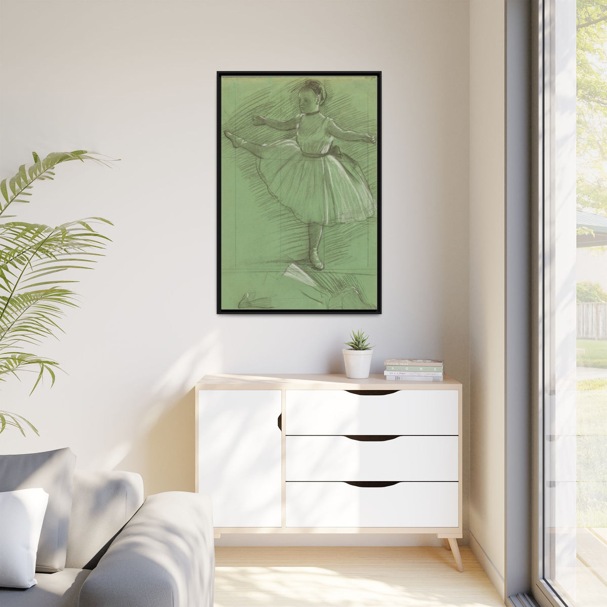 Two Studies of Dancers - Degas, Matte Canvas, Black Frame