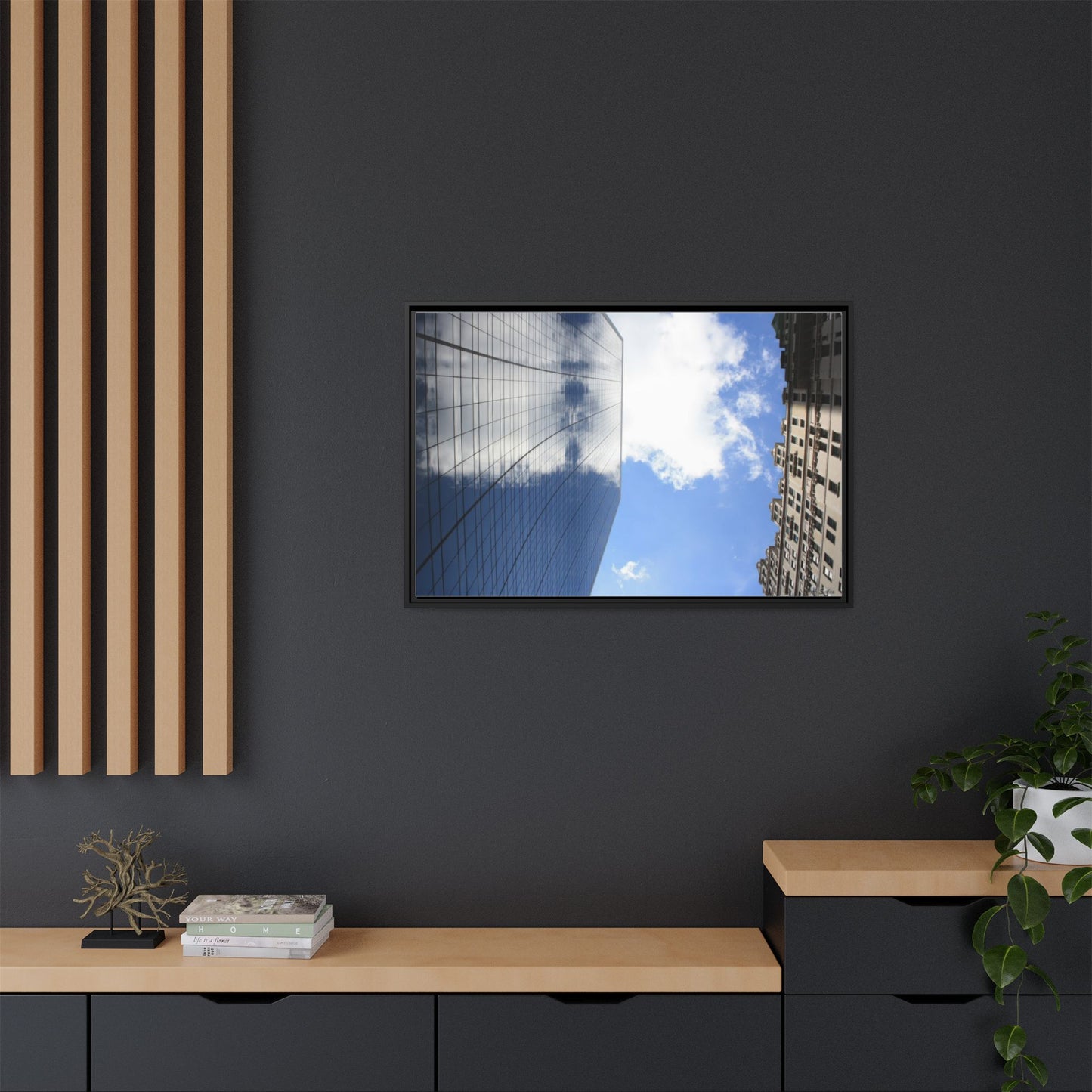 Glass and Stone New York, Matte Canvas, Black Frame