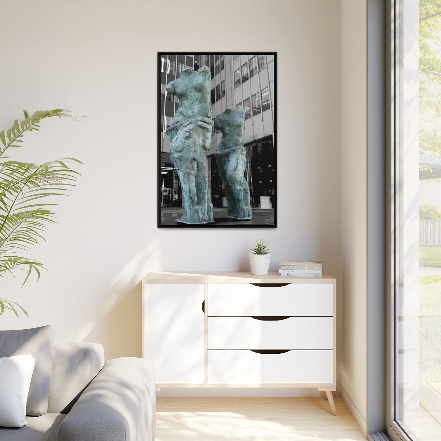 Venus New York, Matte Canvas, Black Frame