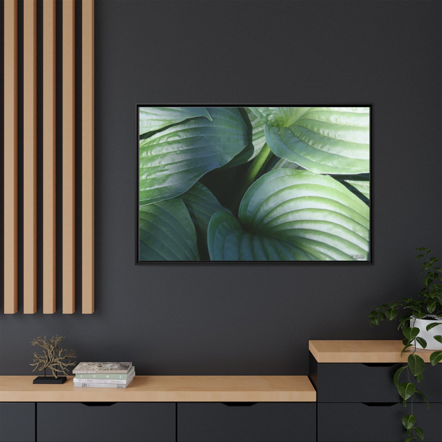 Leaves, Matte Canvas, Black Frame