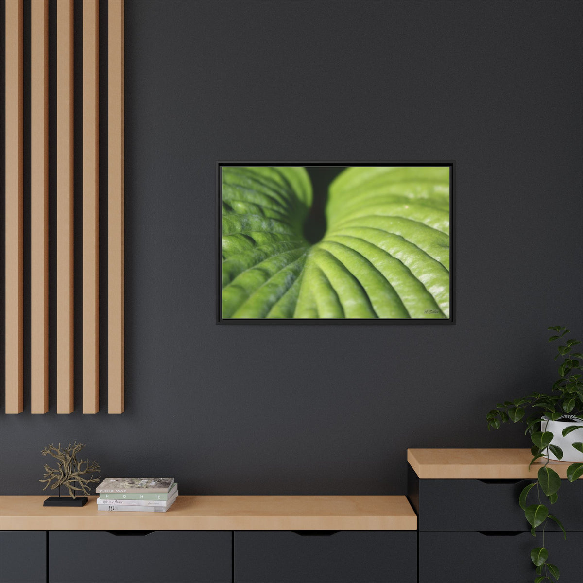 Leaf, Matte Canvas, Black Frame