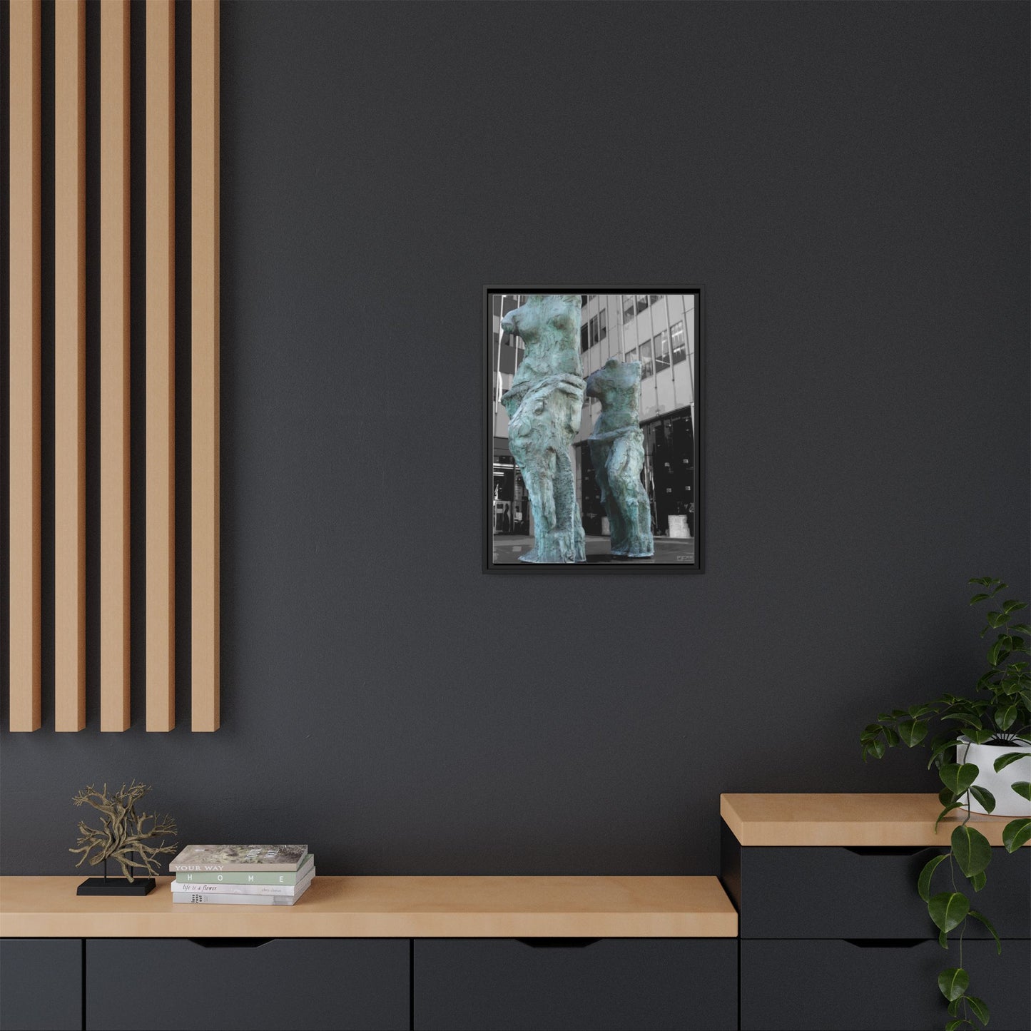 Venus New York, Matte Canvas, Black Frame